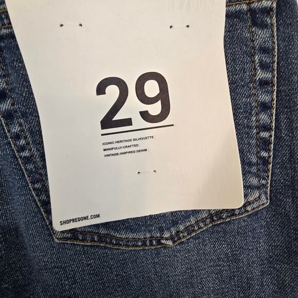 Re/Done 90s Crop Kick Hem Jeans Distressed Capri Mid Rise Denim Size 29 NWT - Picture 7 of 8